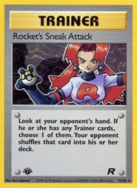 A picture of the Rocket's Sneak Attack Pokemon card from Team Rocket