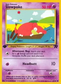 A picture of the Slowpoke Pokemon card from Team Rocket