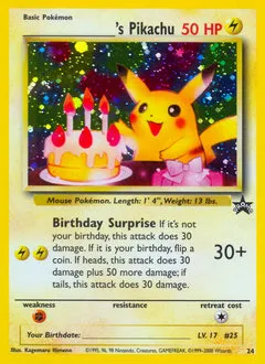 A picture of the _____'s Pikachu Pokemon card from WOTC Promos