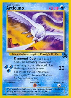 A picture of the Articuno Pokemon card from WOTC Promos
