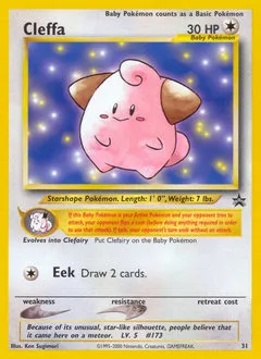 A picture of the Cleffa Pokemon card from WOTC Promos