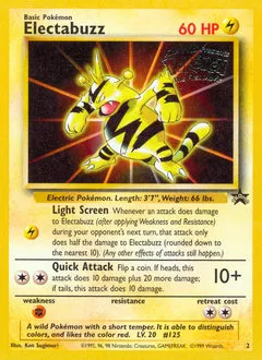 A picture of the Electabuzz Pokemon card from WOTC Promos