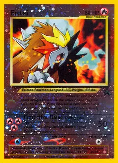 A picture of the Entei Pokemon card from WOTC Promos
