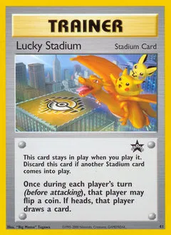 A picture of the Lucky Stadium Pokemon card from WOTC Promos