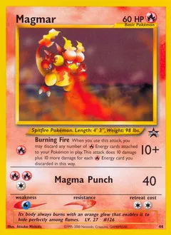 A picture of the Magmar Pokemon card from WOTC Promos
