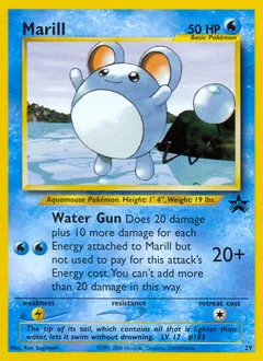 A picture of the Marill Pokemon card from WOTC Promos