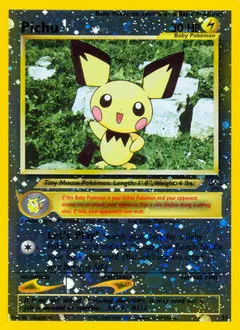 A picture of the Pichu Pokemon card from WOTC Promos