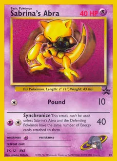 A picture of the Sabrina's Abra Pokemon card from WOTC Promos