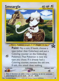 A picture of the Smeargle Pokemon card from WOTC Promos