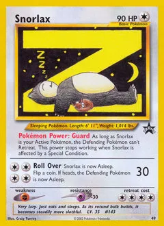 A picture of the Snorlax Pokemon card from WOTC Promos